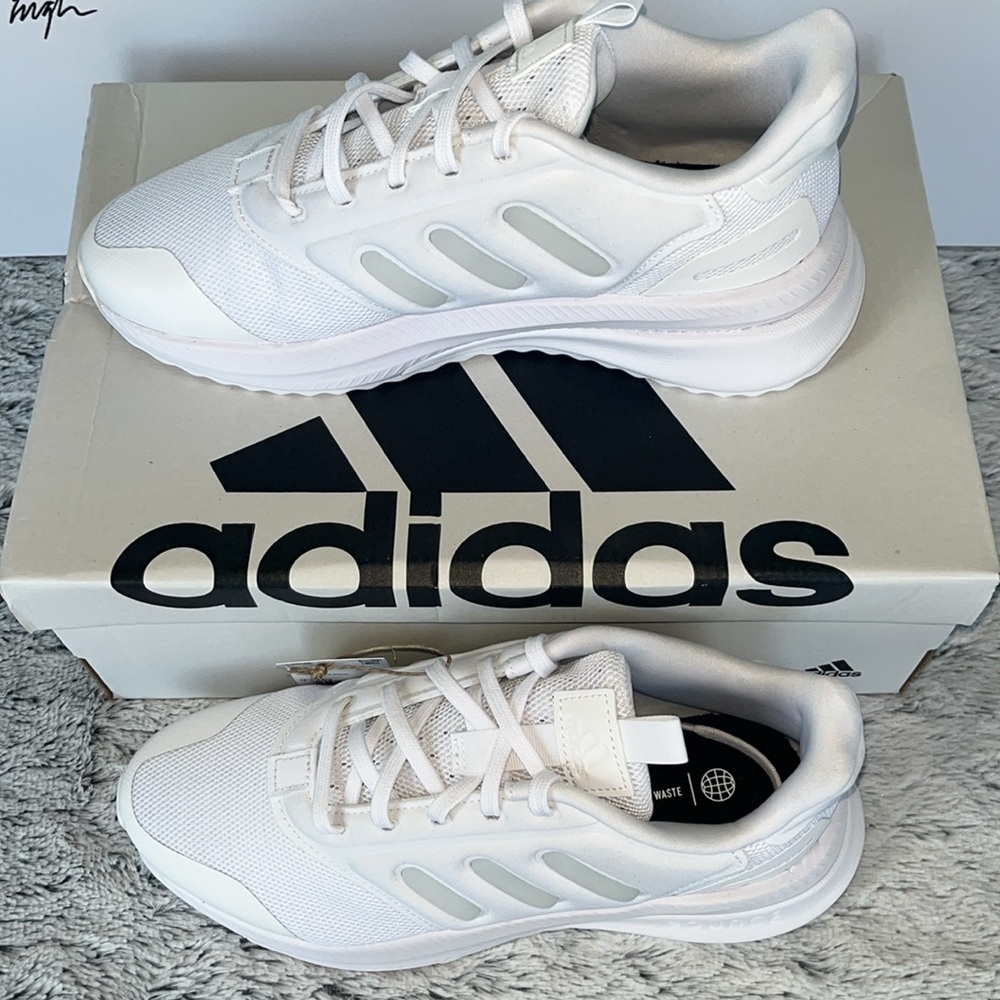 Youth 6 Adidas X_PLRPHASE J White on White Running Shoes - Picture 2 of 11